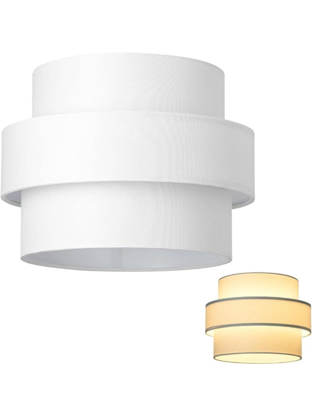 Elegant 3-Tier White Drum Lampshade for Pendant & Floor Lamp Replacement